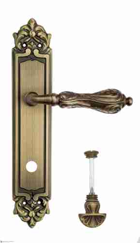 Дверная ручка Venezia "MONTE CRISTO" WC-4 на планке PL96 матовая бронза