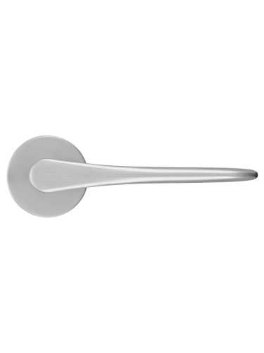 Ручка дверная Morelli Luxury AULA R5 CSA раздельная на круглом основании 7мм, цвет матовый хром, ЦАМ