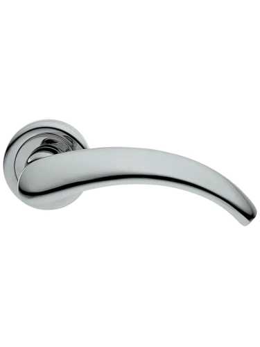 Ручка дверная Morelli Luxury ARCH R4 CRO раздельная на круглой розетке, цвет хром, латунь