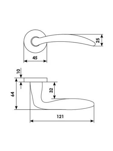 Ручка дверная Morelli Luxury MOGADOR R3-E OSA на круглой розетке, цвет - матовое золото