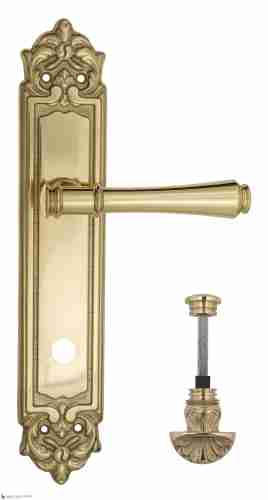 Дверная ручка Venezia "CALLISTO" WC-4 на планке PL96 полированная латунь