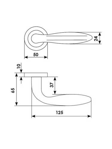 Ручка дверная Morelli Luxury BUD R2 NIS раздельная на круглой розетке, цвет матовый никель, латунь