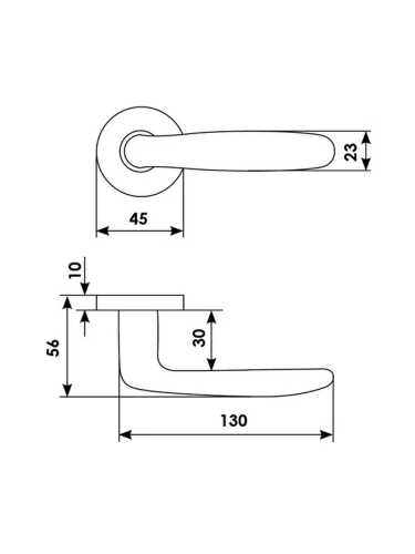 Ручка дверная Morelli Luxury IMOLA R3-E CSA на круглой розетке, цвет - матовый хром