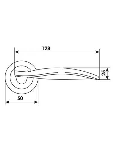 Ручка дверная Morelli Luxury WAVE R1 OSA раздельная на круглой розетке, цвет матовое золото, латунь