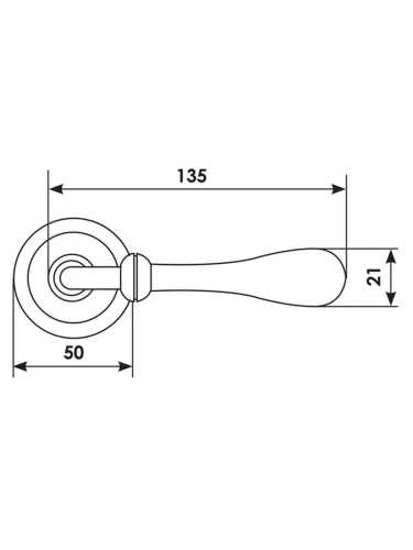 Ручка дверная Morelli Luxury MARY R4 OBR раздельная на круглой розетке, цвет кофе, латунь
