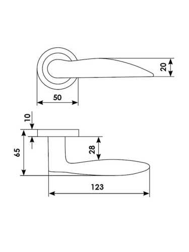 Ручка дверная Morelli Luxury DALI R2 OSA раздельная на круглой розетке, цвет матовое золото, латунь