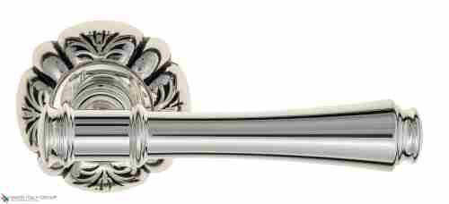 Дверная ручка Venezia "CALLISTO" D5 натуральное серебро + черный