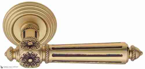 Дверная ручка Venezia "CASTELLO" D8 французское золото + коричневый
