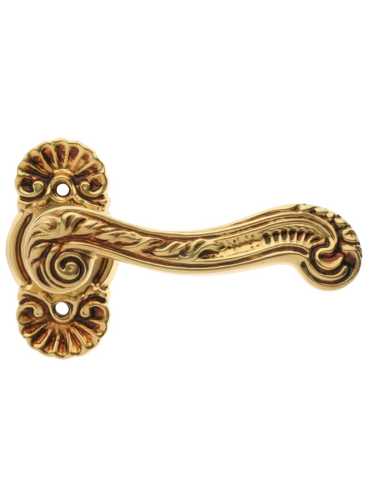 Ручка дверная Morelli Luxury LOUVRE V OSA на фигурной розетке, цвет матовое золото, латунь