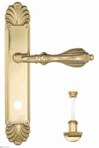 Дверная ручка Venezia "ANAFESTO" WC-2 на планке PL87 полированная латунь