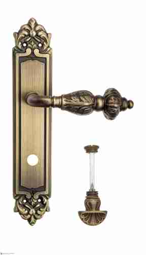 Дверная ручка Venezia "LUCRECIA" WC-4 на планке PL96 матовая бронза