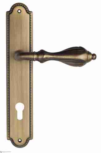 Дверная ручка Venezia "ANAFESTO" CYL на планке PL98 матовая бронза