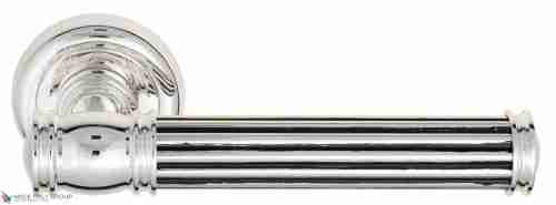 Дверная ручка Venezia "IMPERO" D1 натуральное серебро + черный