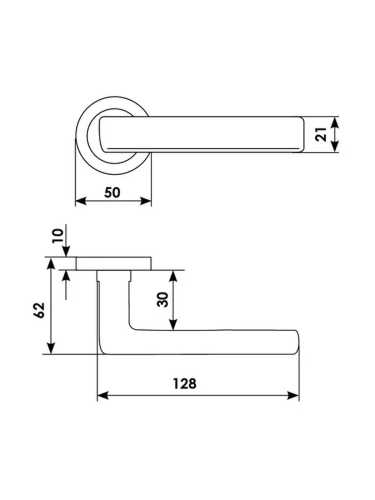 Ручка дверная Morelli Luxury STELLA R2 NIN раздельная на круглой розетке, цвет черный никель, латунь