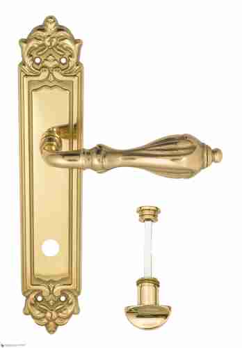 Дверная ручка Venezia "ANAFESTO" WC-2 на планке PL96 полированная латунь