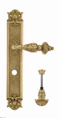 Дверная ручка Venezia "LUCRECIA" WC-4 на планке PL97 полированная латунь