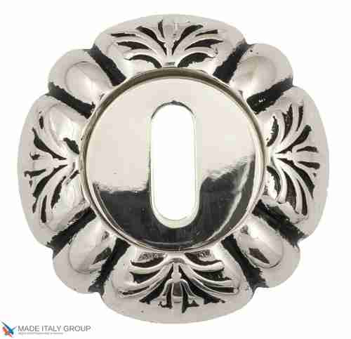 Накладка дверная под ключ буратино Venezia KEY-1 D5 натуральное серебро + черный (2шт.)