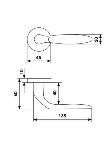 Ручка дверная Morelli Luxury DERBY R3-E CSA на круглой розетке, цвет - матовый хром