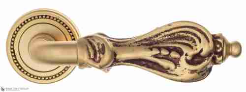 Дверная ручка Venezia "FLORENCE" D3 французcкое золото + коричневый
