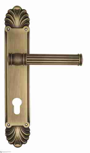 Дверная ручка Venezia "IMPERO" CYL на планке PL87 матовая бронза