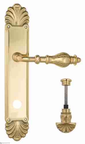 Дверная ручка Venezia "GIFESTION" WC-4 на планке PL87 полированная латунь