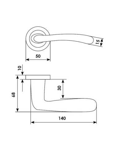 Ручка дверная Morelli Luxury COCKATOO R2 CSA раздельная на круглой розетке, цвет матовый хром, латунь