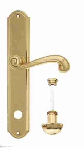 Дверная ручка Venezia "CARNEVALE" WC-2 на планке PL02 полированная латунь
