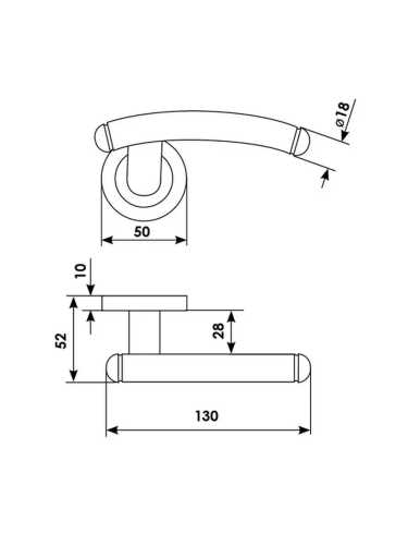 Ручка дверная Morelli Luxury LUNA R4 NIS раздельная на круглом основании, цвет матовый никель, латунь