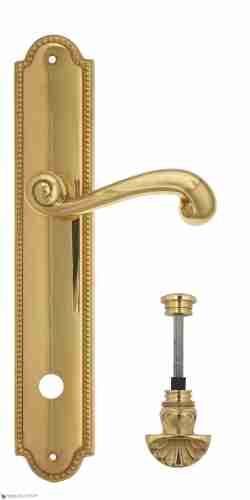 Дверная ручка Venezia "CARNEVALE" WC-4 на планке PL98 полированная латунь
