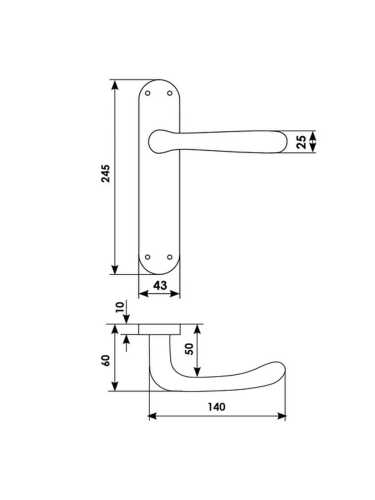 Ручка дверная Morelli Luxury BRITISH STYLE PLB OTL раздельная на планке, цвет золото, латунь