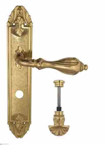 Дверная ручка Venezia "ANAFESTO" WC-4 на планке PL90 полированная латунь