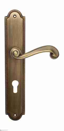 Дверная ручка Venezia "CARNEVALE" CYL на планке PL98 матовая бронза