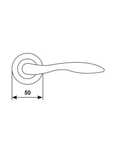 Ручка дверная Morelli Luxury LEON R2 CSA раздельная на круглой розетке, цвет матовый хром, латунь