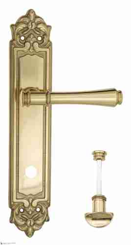 Дверная ручка Venezia "CALLISTO" WC-2 на планке PL96 полированная латунь