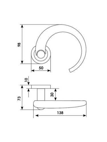 Ручка дверная Morelli Luxury LANGOUST R2 COT раздельная на круглой основе, цвет глянцевый хром/золото, латунь
