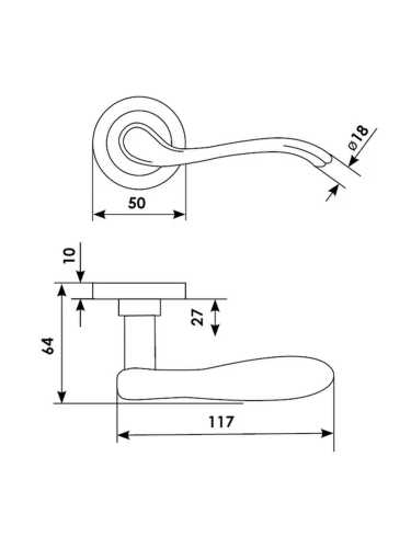 Ручка дверная Morelli Luxury ERICA R2 OTL на круглой розетке, цвет золото, латунь