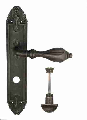 Дверная ручка Venezia "ANAFESTO" WC-2 на планке PL90 античное серебро