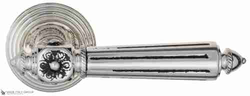 Дверная ручка Venezia "CASTELLO" D8 натуральное серебро + черный