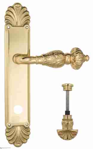 Дверная ручка Venezia "LUCRECIA" WC-4 на планке PL87 полированная латунь