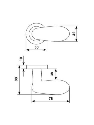 Ручка дверная Morelli Luxury UOVO R2 NIN раздельная на круглой розетке, цвет черный никель, латунь