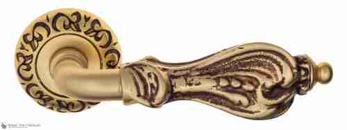 Дверная ручка Venezia "FLORENCE" D4 французcкое золото + коричневый