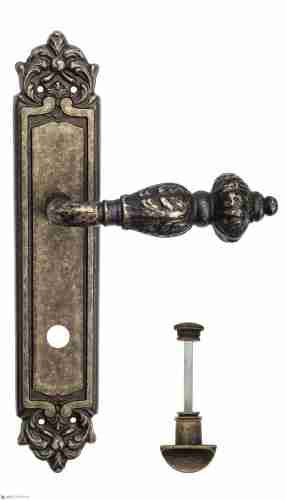 Дверная ручка Venezia "LUCRECIA" WC-2 на планке PL96 античная бронза