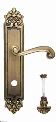 Дверная ручка Venezia "CARNEVALE" WC-4 на планке PL96 матовая бронза