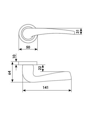 Ручка дверная Morelli Luxury LE MANS R2 CRO раздельная на круглой розетке, цвет - хром, латунь