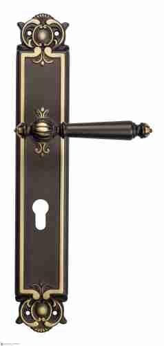 Дверная ручка Venezia "PELLESTRINA" CYL на планке PL97 темная бронза