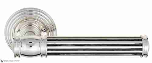 Дверная ручка Venezia "IMPERO" D8 натуральное серебро + черный