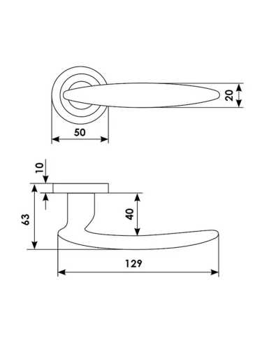 Ручка дверная Morelli Luxury FLAMINGO R4 NIN раздельная на круглой розетке, цвет черный никель, латунь