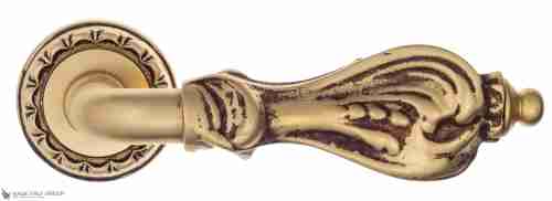 Дверная ручка Venezia "FLORENCE" D2 французcкое золото + коричневый