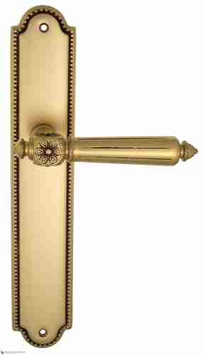 Дверная ручка Venezia "CASTELLO" на планке PL98 французское золото + коричневый