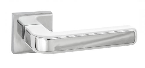 Ручки дверные PUERTO INAL 539-03 MSW/CP матовый супер белый/хром блестящий